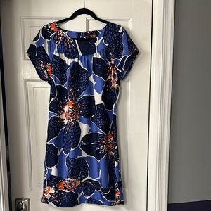 Victor Alfaro Blue and Orange Dolman Sleeve Sundress